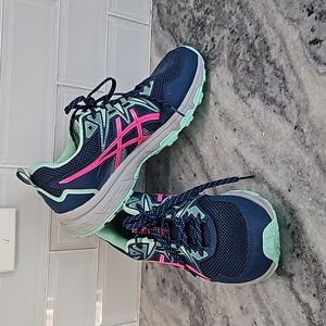 Asics Navy Pink Mint Athletic Running Shoes